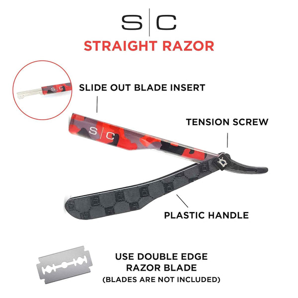 StyleCraft X Deluxe Line Camo Straight Edge Razor Tool (SCDL804R)