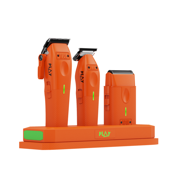 TPOB PLAY-3-PACK – Orange Edition (Clipper, Trimmer & Shaver with 3-Way Stand)