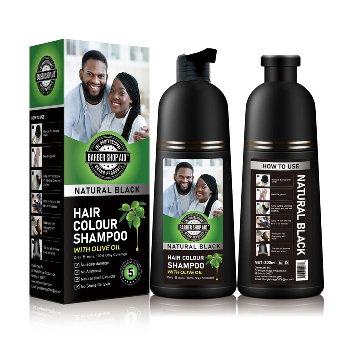 BARBER SHOP AID Hair Color Shampoo (Natural Black)