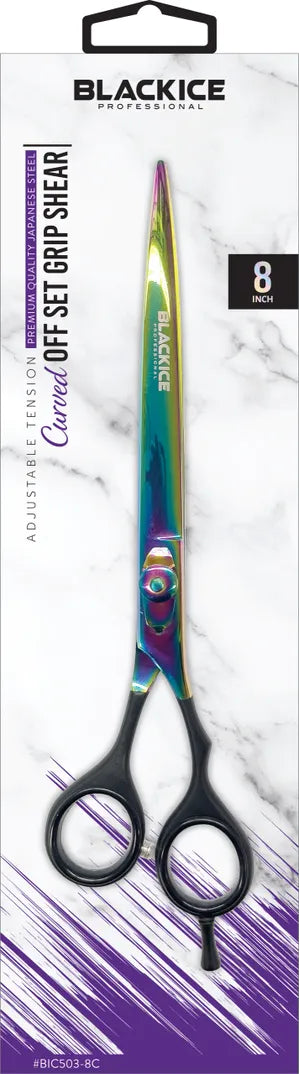 BLACK ICE Curved Off Set Grip Holo & Black 8" Shear