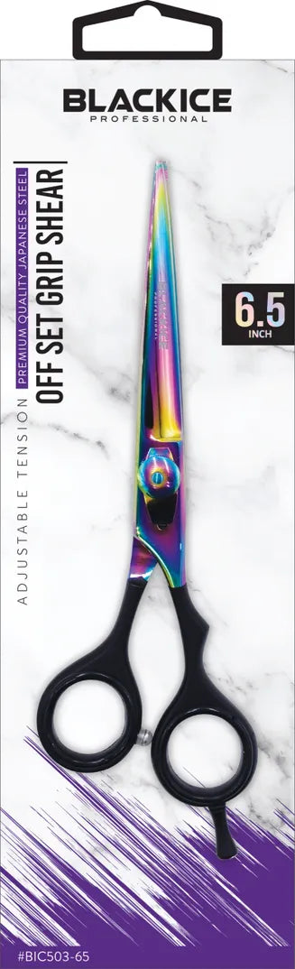 BLACK ICE Stylish Off Set Grip Holo & Black 6.5" Shear