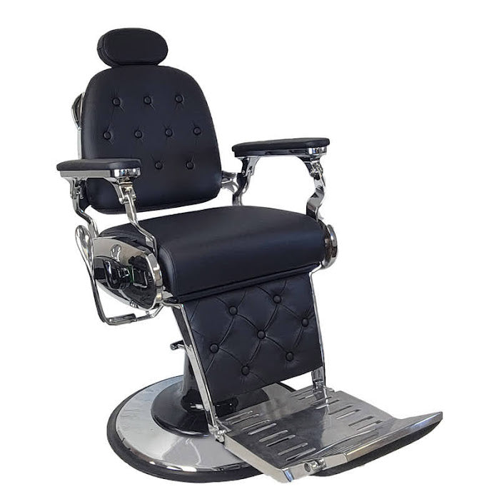 BURKA Barber Chair Black + Silver