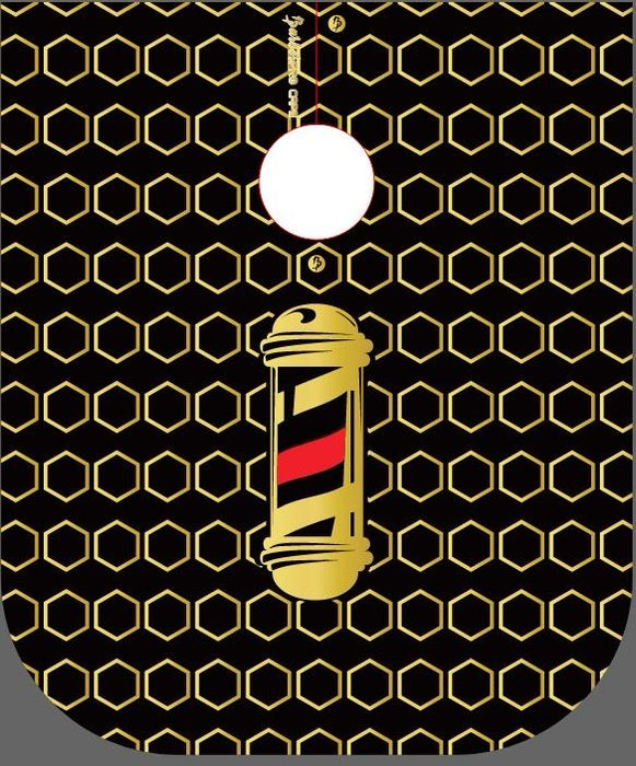 Barberpro Cape - Barbershop Gold Hexagon #10