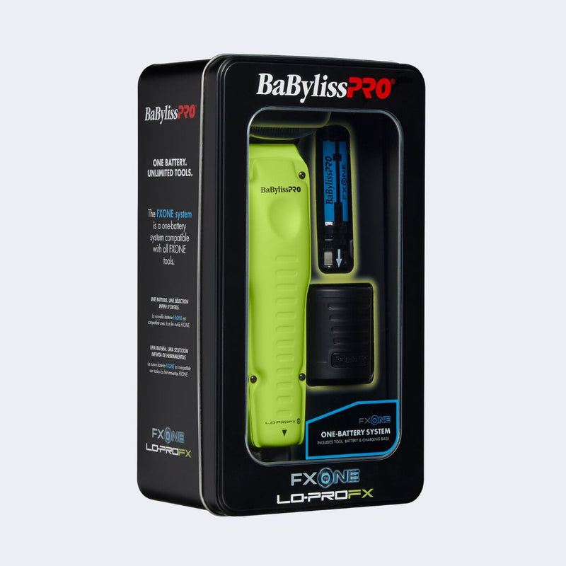 BaBylissPRO® FXONE™ Lo-ProFX Limited Edition Neon Yellow Clipper (Kit Includes Charging Base & Battery)