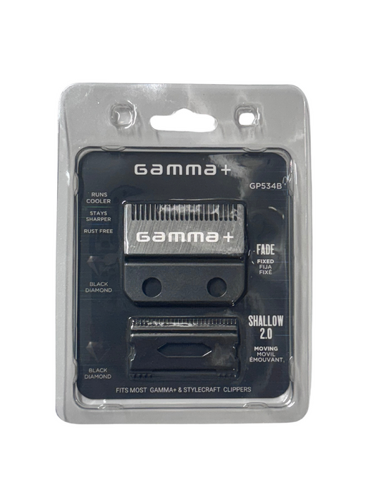 GAMMA+ Black Diamond Fade Blade with Shallow Tooth 2.0 Cutter
