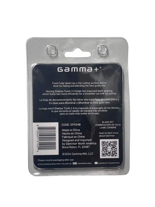 GAMMA+ Black Diamond Fade Blade with Shallow Tooth 2.0 Cutter