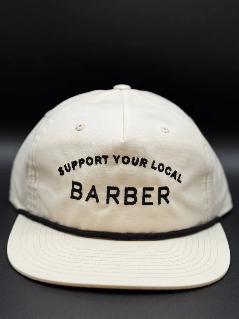JTB COLLECTION Support Your Local Barber Cream Five Panel SnapBack Hat