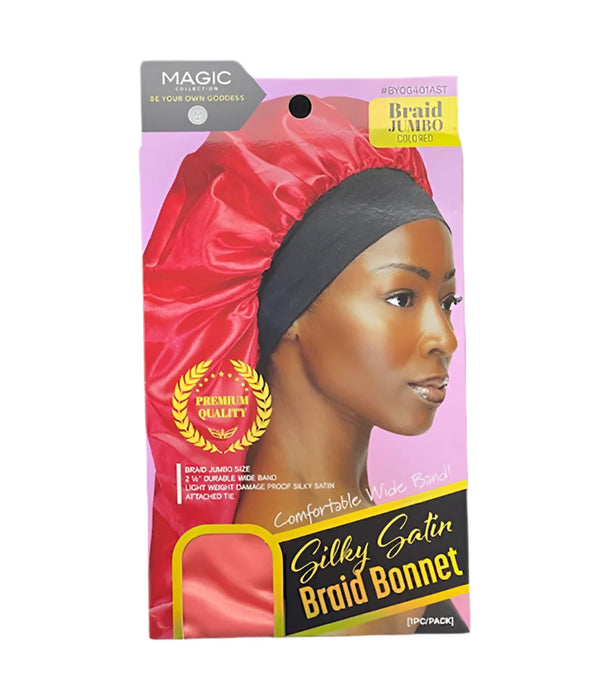 MAGIC COLLECTION Jumbo Silky Satin Braid Bonnet