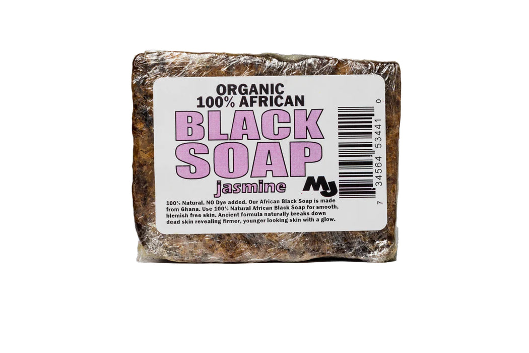 MJ ORGANICS Raw African Black Soap Bar (Jasmine)