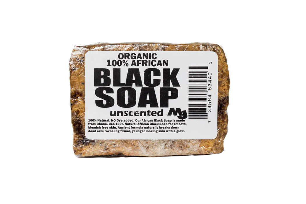 MJ ORGANICS Raw African Black Soap Bar (Unscented)