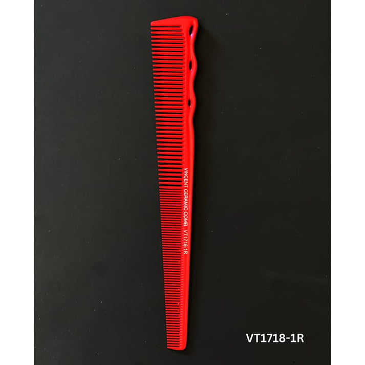 Vincent Professional Red Ceramic Comb Kenny Duncan Collection VT1718-1R