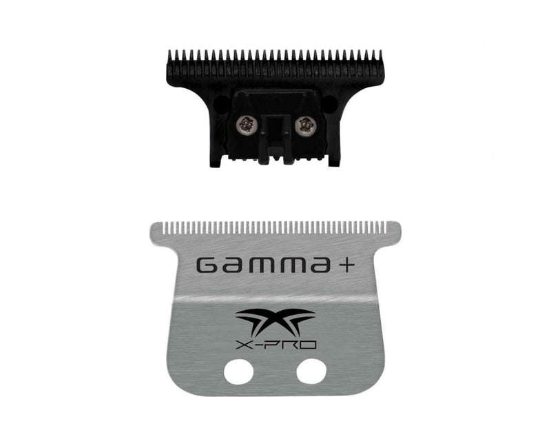 GAMMA+ X-Pro Wide Stainless Steel with Black Diamond Carbon DLC The One Cutting Trimmer Blade Set