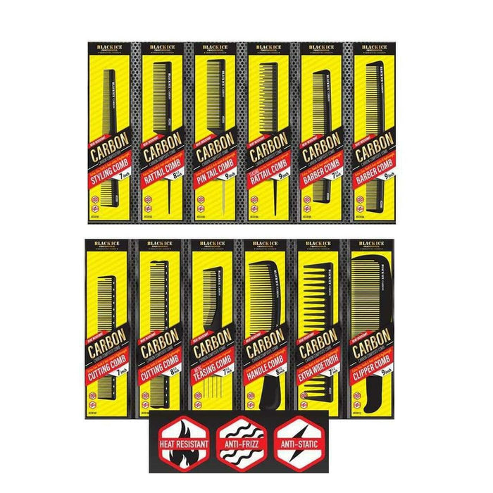 Black Ice Carbon Combs 9" Clipper Comb