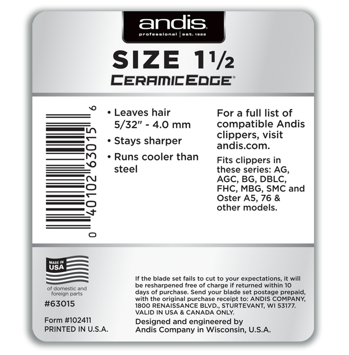 Andis® CeramicEdge® Detachable Blade, Size 1 1/2