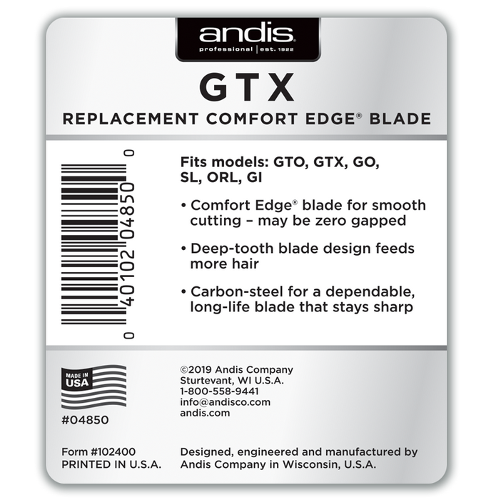 Andis® GTX Deep Tooth T-Outliner® Replacement Blade - Carbon Steel