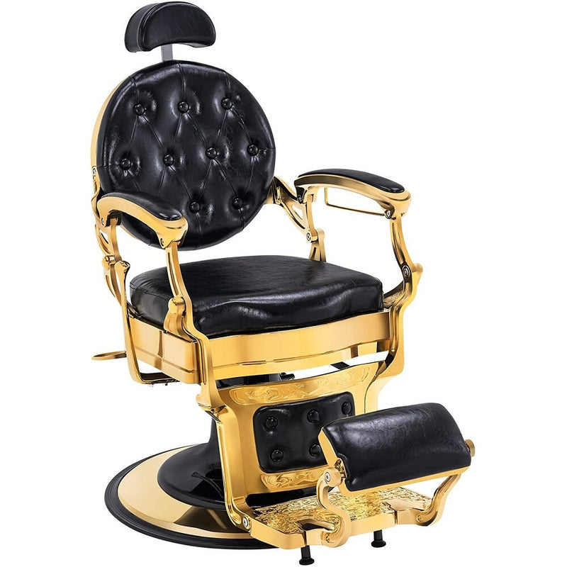 Vintage Antique Barber Chair - Gold Frame