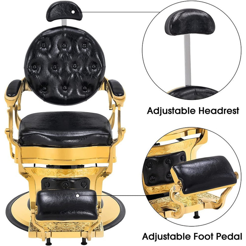 Vintage Antique Barber Chair - Gold Frame