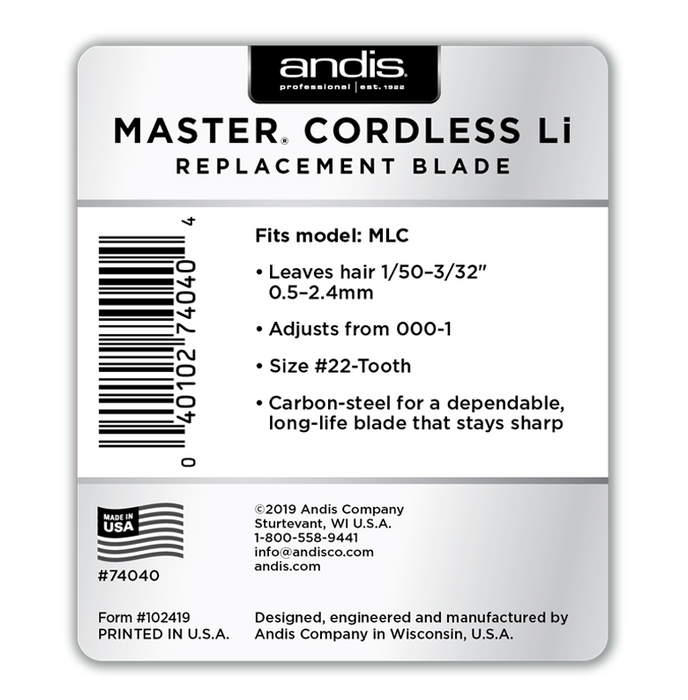 Andis® Master® Cordless Replacement Blade, Carbon Steel Size 000-1