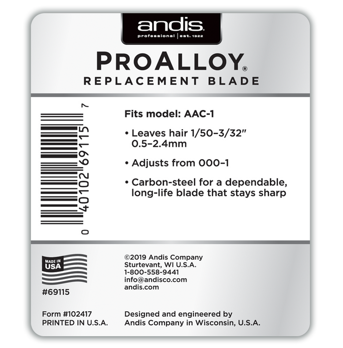 Andis® ProAlloy® AAC-1 Replacement Blade Set