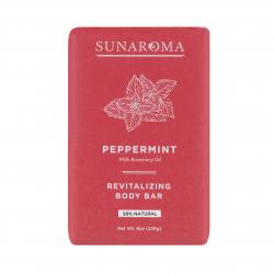 SUNAROMA Soap - Peppermint, Revitalizing Body Bar