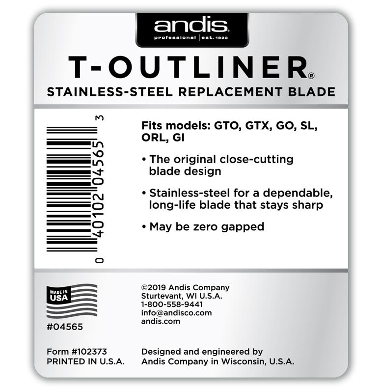 Andis T-Outliner® Replacement Blade - Stainless Steel Blade