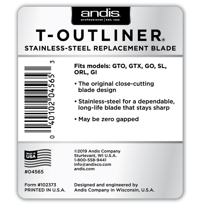 Andis T-Outliner® Replacement Blade - Stainless Steel Blade