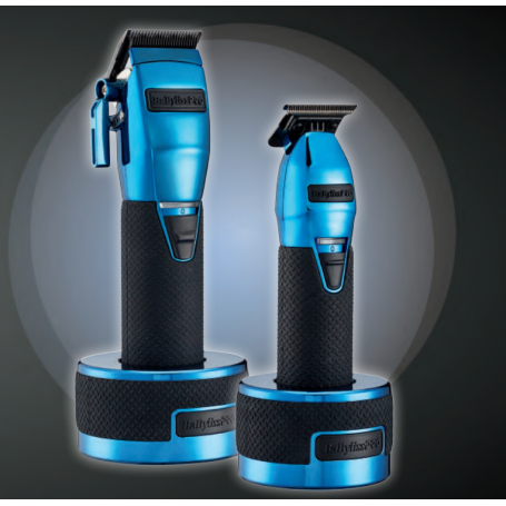 BaByliss PRO Blue FX Boost+ Limited Edition Clipper & Trimmer Set w/ Charging Base